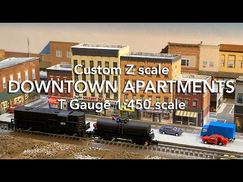 T Gauge Downtown Apartment buildings - 1:450 Scale Model Railroad