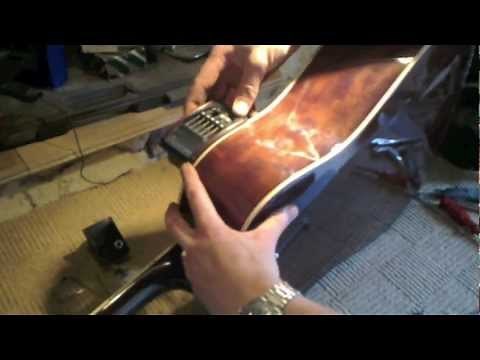 How to install piezo pickup and preamp into acoustic guitar