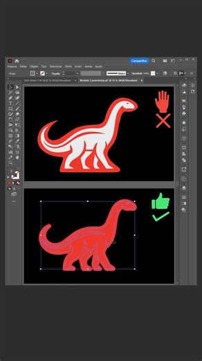 Contorno FÁCIL no ILLUSTRATOR #shorts