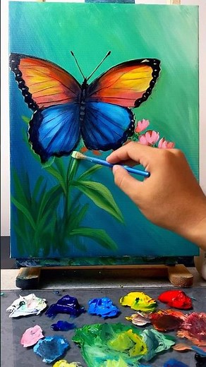 How to Draw a Colorful and Cute Butterfly #huyhoihoaart #acrylicpainting