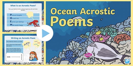 Ocean Acrostic Poem PowerPoint