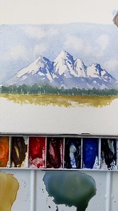 525K views · 13K reactions | How to break down drawing and painting a mountain in Watercolor  If you’ve been wanting to learn how to Watercolor join me in my online self-paced courses w/ lifetime access ✨ #watercolortutorial #watercolorbeginner #learnwatercolor | malleryjane | Facebook