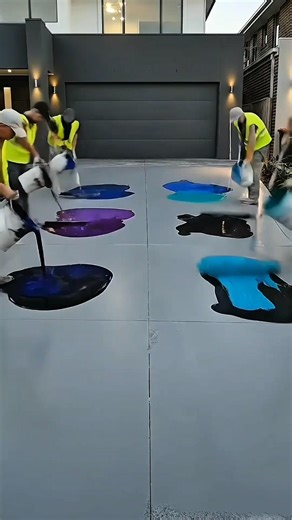 INSANE Epoxy Driveway Transformation 🤯 Liquid Marble Floor #foryou #design #epoxyfloor #diy