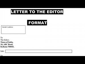 Letter to Editor Format Class 12 CBSE with Samples- English Abaca