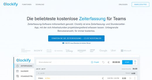 Clockify - KOSTENLOSE Zeiterfassungssoftware