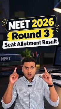 MCC Round 3 Seat Allotment Result 2026 OUT! MCC Seat Allotment Result 2026, MCC Counselling #neet