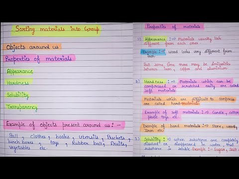 Sorting materials into group class 6 || sorting materials into group notes