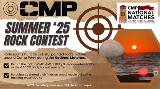 Another look back at the National Matches — our CMP Rock Contest! This summer, we placed several painted rocks around Camp Perry. Those who found one turned it in for a special prize of their choosing! We hope everyone had a great time! See our video compilation of winners at https://youtu.be/fTHvzerQDMo?si=8QitYlT0GfOtk5Af And learn more about the National Matches, held every year in Port Clinton, Ohio, at https://thecmp.org/cmp-national-matches/ | Civilian Marksmanship Program (CMP)