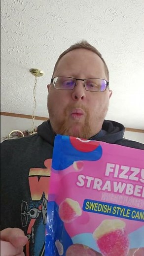 Amos Fizzy Strawberry Swedish style candy taste test! #foodreview #tastetest #gummy
