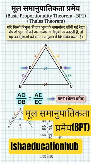 मूल समानुपाती प्रमेय (BPT) class10 upboard #maths #class10 #upboard #ishaeducationhub