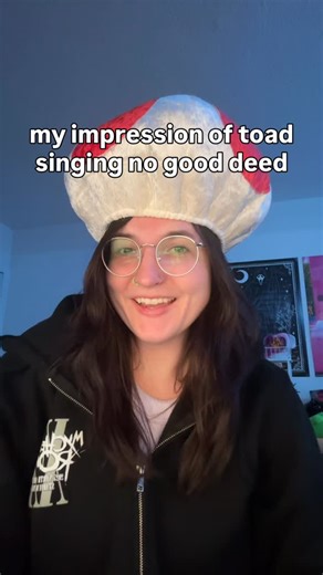 Gabby Frost on Instagram: "my impression of toad singing no good deed @wickedmovie #impression #toadimpression #wicked #nogooddeed #cynthiaerivo"