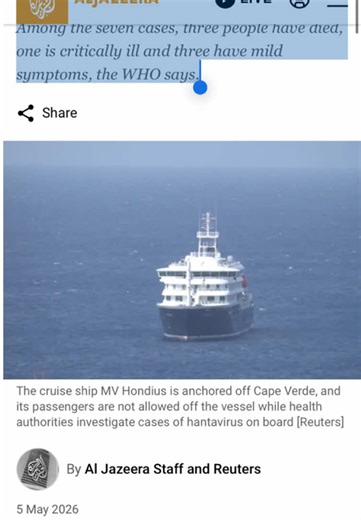 Hantavirus Outbreak on Cruise Ship: Human-to-Human Strain Confirmed
