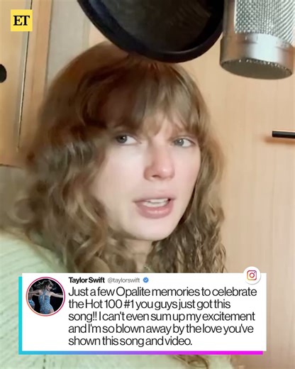 Another No. 1 era unlocked for Taylor Swift.⁠ ⁠ "Opalite" topped the Billboard Hot 100 — and Tay is celebrating in the most Taylor way possible: by sharing intimate, makeup-free moments from the making of the song and its music video.⁠ ⁠ "Just a few 'Opalite' memories to celebrate the Hot 100 #1 you guys just got this song!! I can't even sum up my excitement and I’m so blown away by the love you’ve shown this song and video," she captioned her post. "To put this into perspective… This is actuall