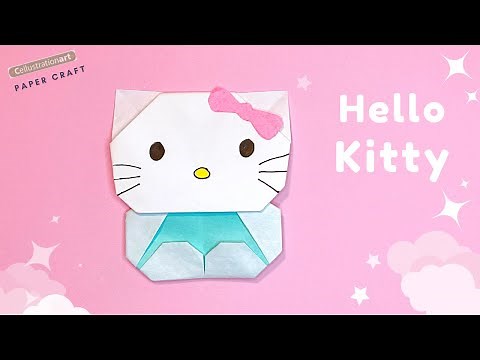 Origami Hello Kitty | How to Make Hello kitty Paper Craft | DIY Paper Craft Easy