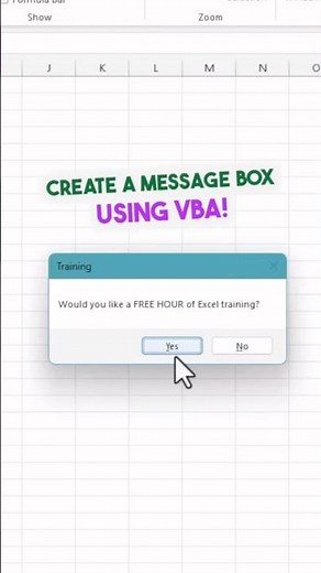 Create a message box using VBA 💬