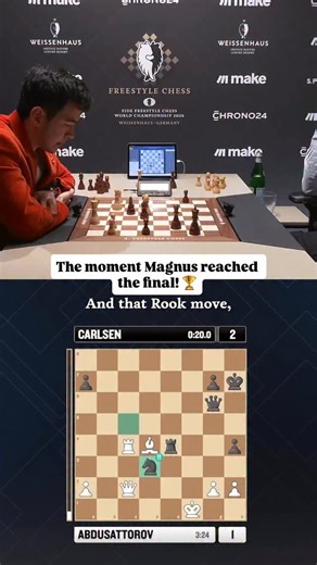 What a dominant win by @magnus_carlsen in the final game of today! 😮‍💨 #freestylechess #fidefreestylechampionship | Freestyle-Chess