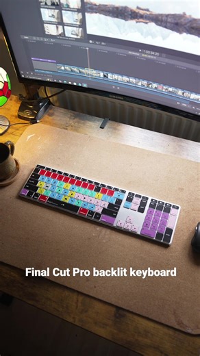 Edit like a pro with our backlit wireless keyboard in final cut pro! Also a great addition to your office #finalcut #finalcutpro #videoediting #fcp #keyboard