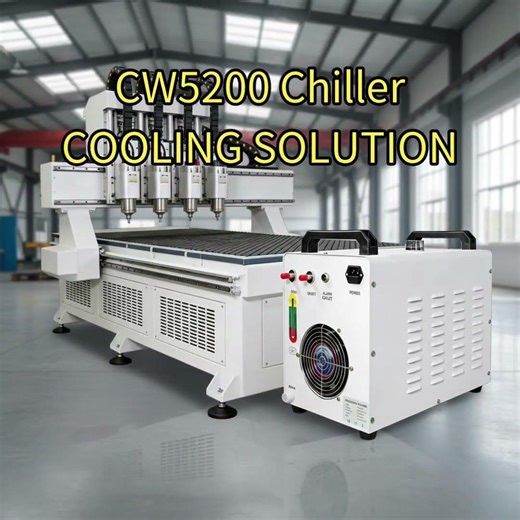 CW-5200 working with a CO₂ laser tube. ❄