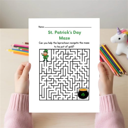 St. Patrick’s Day Maze Printable for Kids | Blank Maze + Answer Key | Leprechaun Activity Sheet | Classroom Worksheet | Instant Download PDF - Etsy