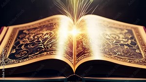 Open magic book with glowing pages. An open magic book emits a soft, ethereal glow, hinting at the secrets and stories waiting to be discovered.