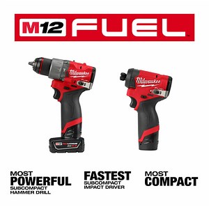 Milwaukee 3497-22 M12 FUEL 12V Cordless Li-Ion 2-Tool Combo Kit w/ 2 B