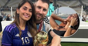 Mulher de Messi, Antonela Roccuzzo abre álbum de fotos no Catar e surpreende com clique só de biquíni. Confira!
