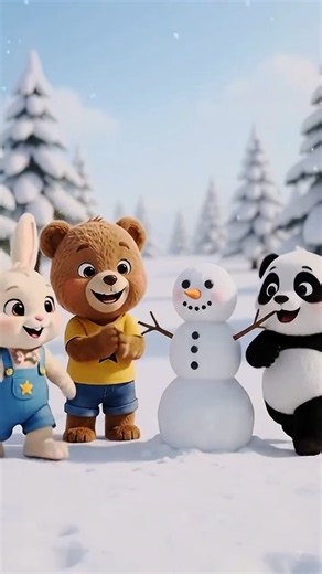 🧸Teddy Builds a Snowman! ⛄ | Fun Kids Animation #Shorts