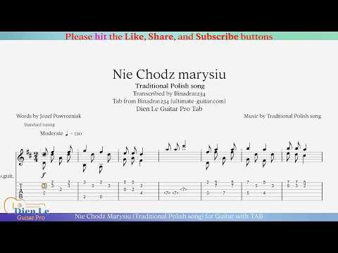 Nie Chodź Marysiu (Traditional Polish song) for Guitar with TAB