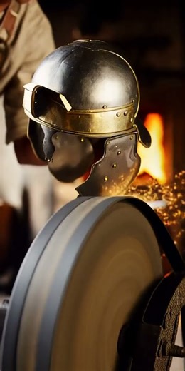 Forging a Roman Soldier's Helmet - The Armorer's Craft (AI) | #Craftsmanship #shorts