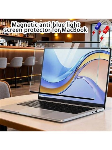 Cyan Phoenix [1pc] Magnetic Blue Light Blocking Screen Protector For MacBook Air Pro 13 14 15 16 Inch, Anti Glare Matte Film, Scratch Resistant 3H Hardness, Easy Install Removable Filter For Eye Strain(2016-2025 M1/M2/M3/M4) | SHEIN