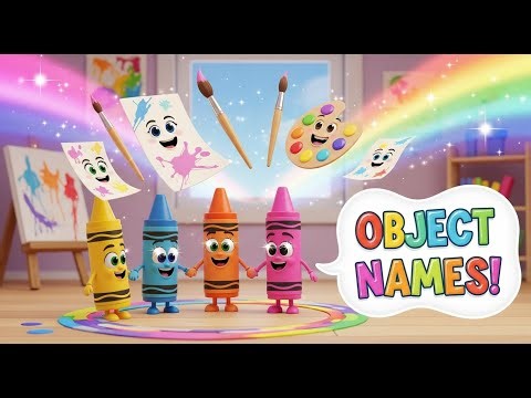 Learn Object Names at the Crayon Coloring Club | Fun Educational Video for Kids