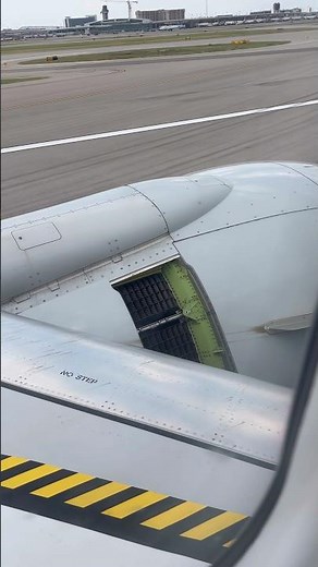 American Airlines Boeing 737 MAX 8 landing at DFW - Thrust Reverser in Action