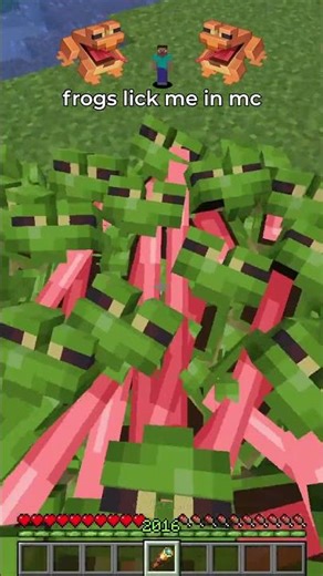 frogs licking me in #minecraft 🐸