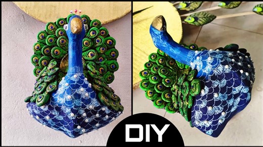 How to Make a Colorful Peacock Mural Using Clay – DIY Wall Art