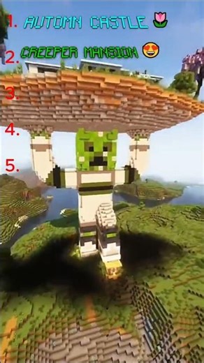 Minecraft top 5 beautiful builds🤩#minecraft #minecraft builds #builds #shorts