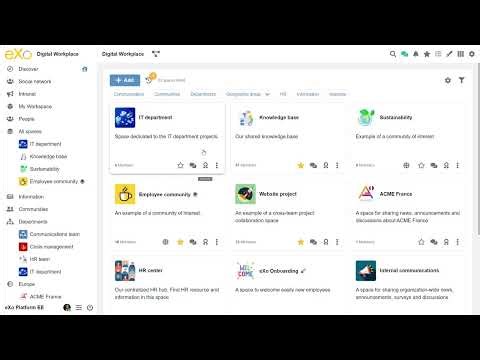 Sneak peek eXo 7.0 - spaces categories