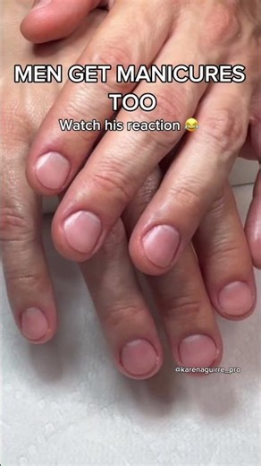 His First Luxury Manicure Reaction #nails #mengrooming