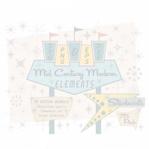 Atomic Designs | Mid-century Modern 95 Design Elements | Retro Clip Art | SVG PNG EPS Bundle, 1950s Atomic for Commercial Use - Etsy