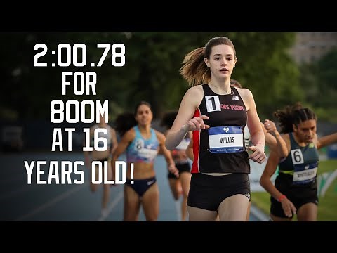 Fastest 800m by American 16-Year-Old! Roisin Willis Runs 2:00.78 to Qualify for the Olympic Trials!
