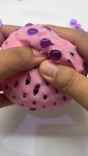 Squeeze pink ball with purple,so satisfying #fyp #foryoupage #asmr | Miniature Lens