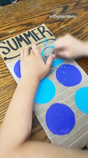 Kidscraftbarn on Instagram: "Summer adventure scratch off board! This was super easy to make, my kids are loving it so much! All I used ⬇️ *carboard *tape *acrylic paint *dish soap *sharpie I let my paint dry overnight ✨ That’s it! Each week my kids will take turns scratching off a circle to do an a new activity ❤️ summer is already flying by! We hope you guys try this, it’s a 10/10! #summeractivities #summertime #summer #summerfun #diy #cardboardcrafts #diykidsactivity #fun #summervibes"