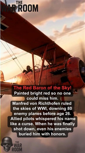 German ace Manfred von Richthofen the legendary Red Baron, achieved 80 aerial victories in WWI and earned the Pour le Mérite. When he was shot down in 1918, Allied pilots buried him with full military honors. #TheWarRoom #RedBaron #WWIAces #AviationHistory #fblifestyle | The War Room
