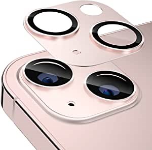 Designed for iPhone 13 Camera Lens Protector, for iPhone 13 mini Camera Protector, Alloy Metal Camera Cover with Tempered Glass Screen Protector Accessories for iPhone 13/13 MINI (Pink)