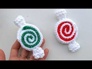Knit Peppermint Candy Ornament