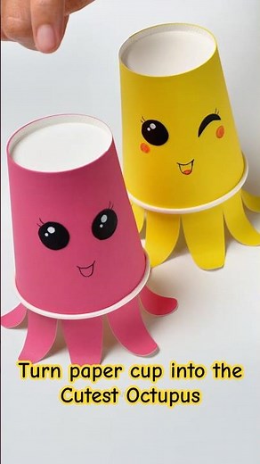 Turn a Paper Cup Into the Cutest Octopus! 🐙🩷