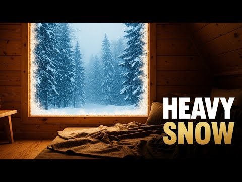 Heavy Snowfall in Deep Forest Cabin 🌨🔥 | Ultimate Winter Sleep Ambience for Deep Relaxation (4K)