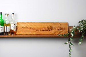 CNC Carved Wooden Crocodile Sculpture: Rustic Wildlife Wall Decor - Etsy