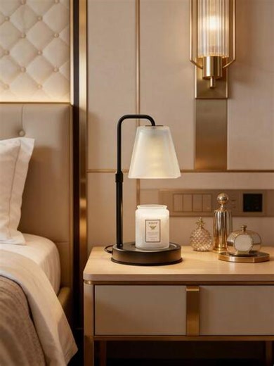 QUIGO 1 PCS Timer & Dimmable Brightness Candle Warmer Lamp, Frosted Eye-Protect Lampshade Wax Melter, Height Adjustable Bedside Light With Heavy Duty Metal Base, 4 Level Brightness Control & Auto Off Timer Aromatherapy Lamp, Home Office Nightstand Decor, Best Gifts For Birthday Housewarming Mother's Day Valentine's Day Christmas | SHEIN