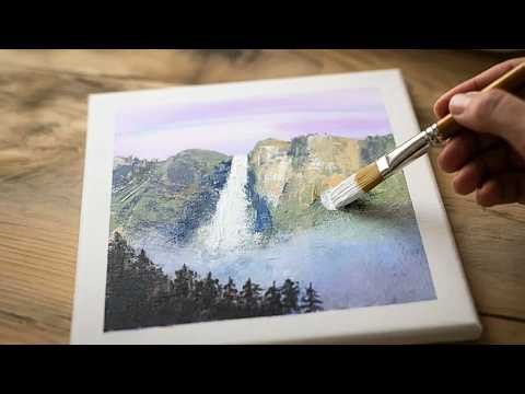 How to Paint a Dreamy Waterfall Scene | Acrylic Tutorial for Beginners