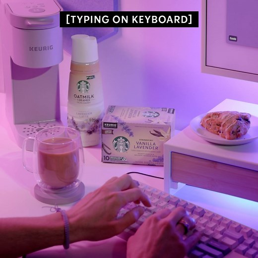 Tell the chat. The spring launch of new Starbucks® Vanilla Lavender Flavored Coffee and Oatmilk Creamer is here. | Starbucks